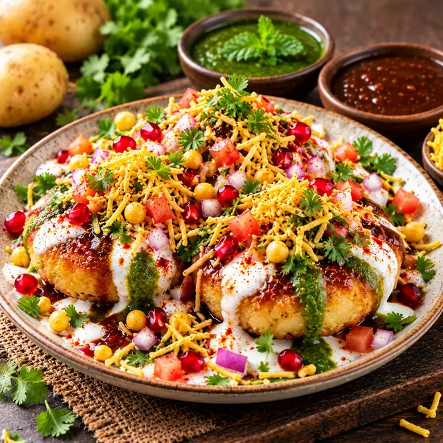 Classic Aloo Tikki Chaat